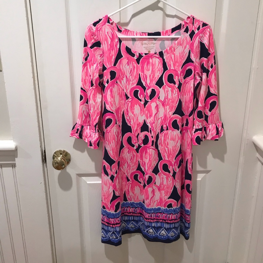 Lily Pulitzer hot pink dress.